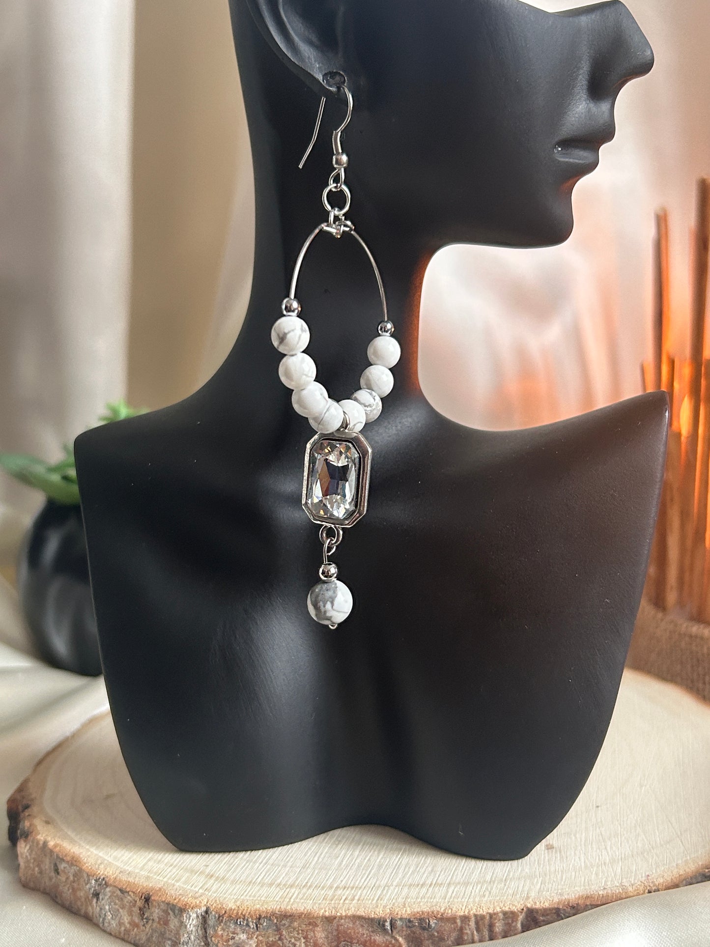 Eclat Boréal - Howlite & Cristal de Bohème