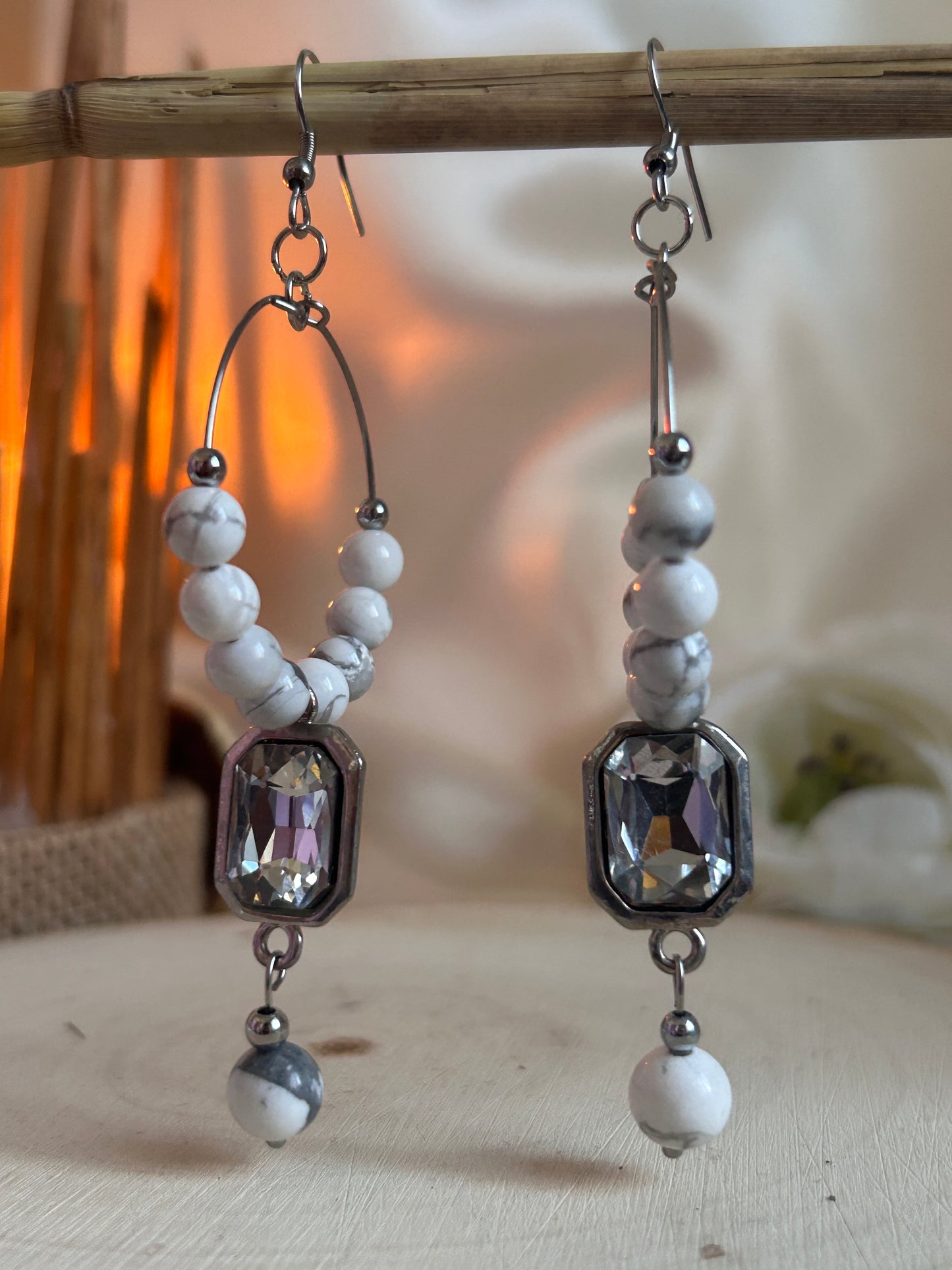 Eclat Boréal - Howlite & Cristal de Bohème
