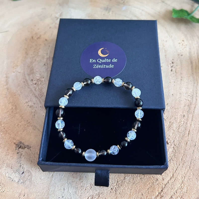 Clarté Ancrée – Quartz Fumé & Cristal de Roche