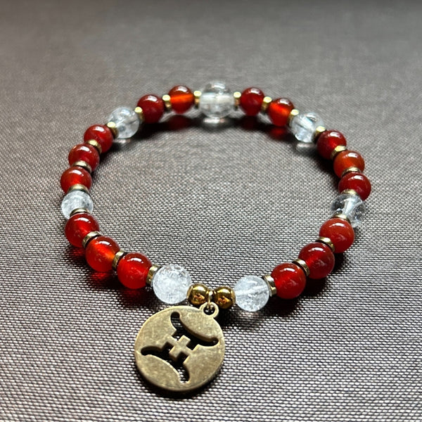 Signe Gémeaux - Cornaline & Cristal de Roche