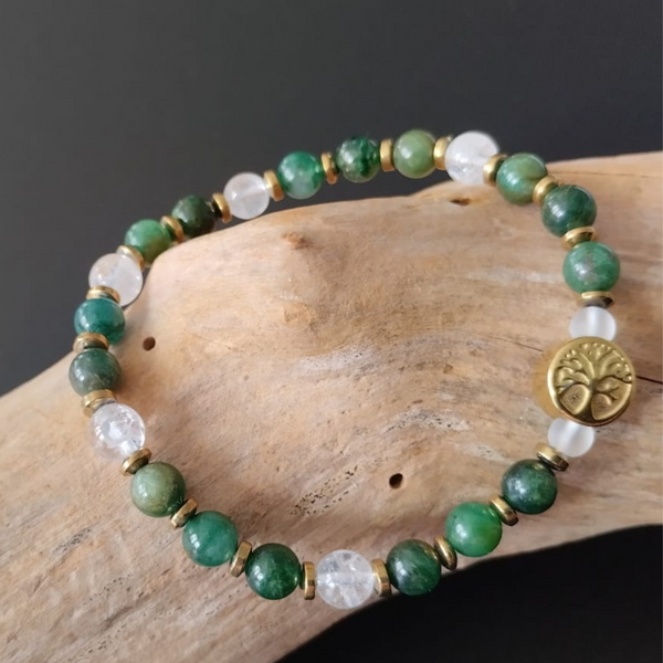 Verde Lume – Fuchsite & Cristal de Roche