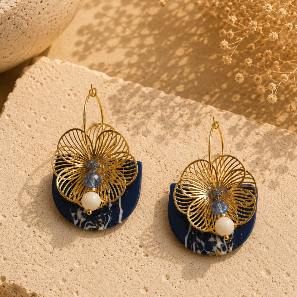 Boucles d'Oreilles Pureté Lunaire – Nacre