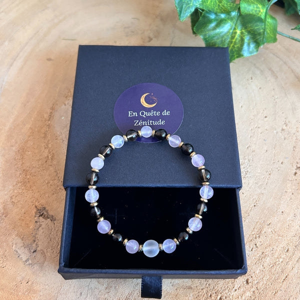 Calme Ancré – Quartz Fumé, Quartz Rose & Cristal de Roche