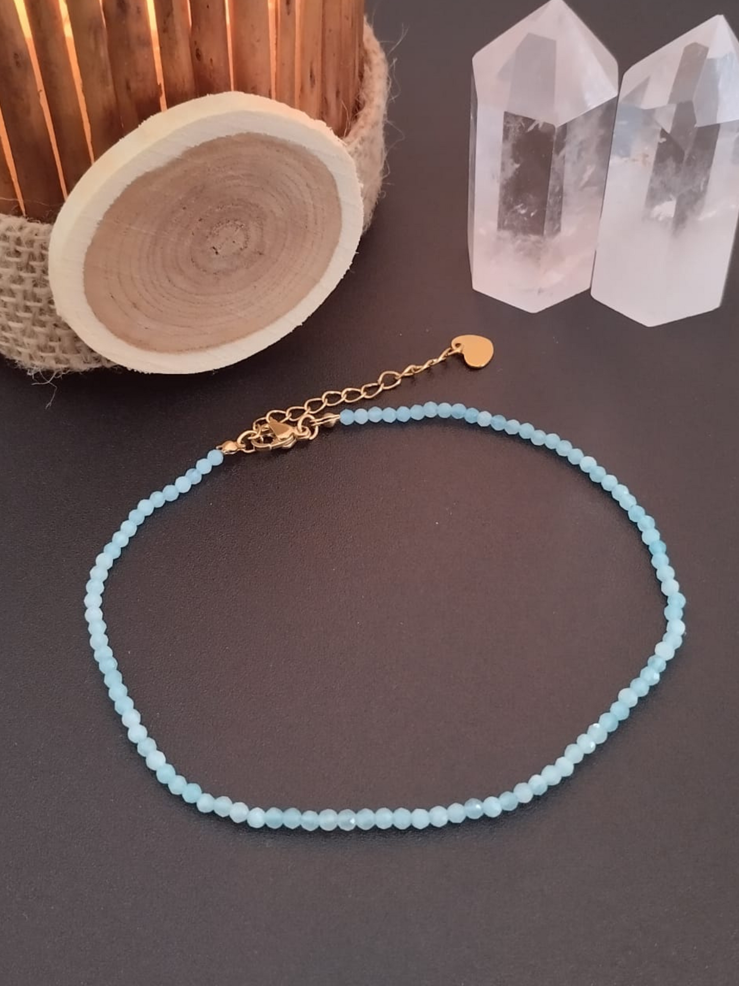 Onde Libre – Chaînette de cheville en Amazonite