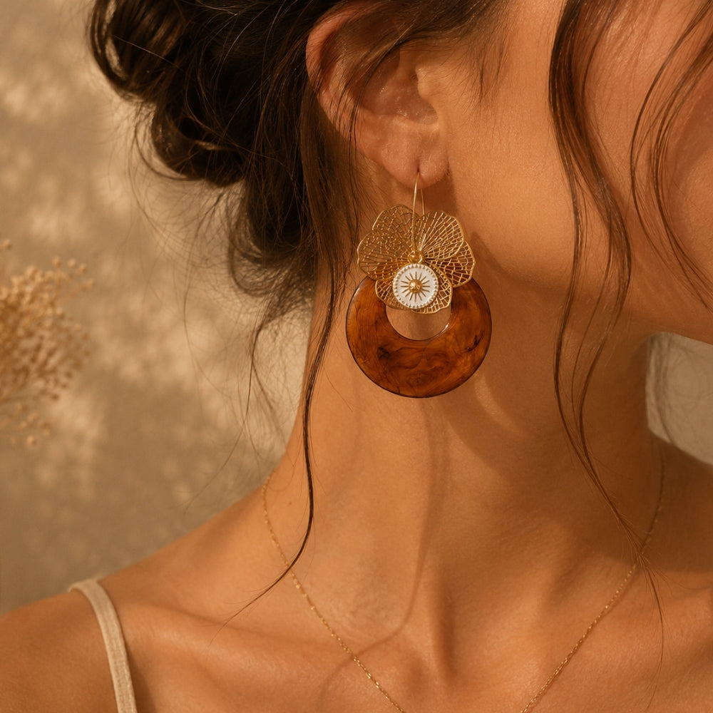 Boucles d’Oreilles Éclipse – Soleil & Lune