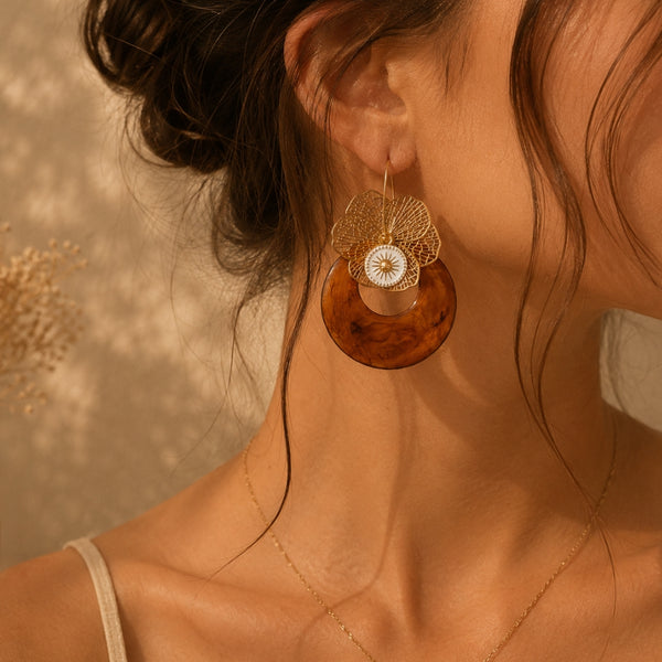 Boucles d’Oreilles Éclipse – Soleil & Lune