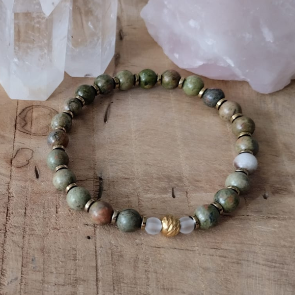 Terra Anima – Unakite & Cristal de Roche