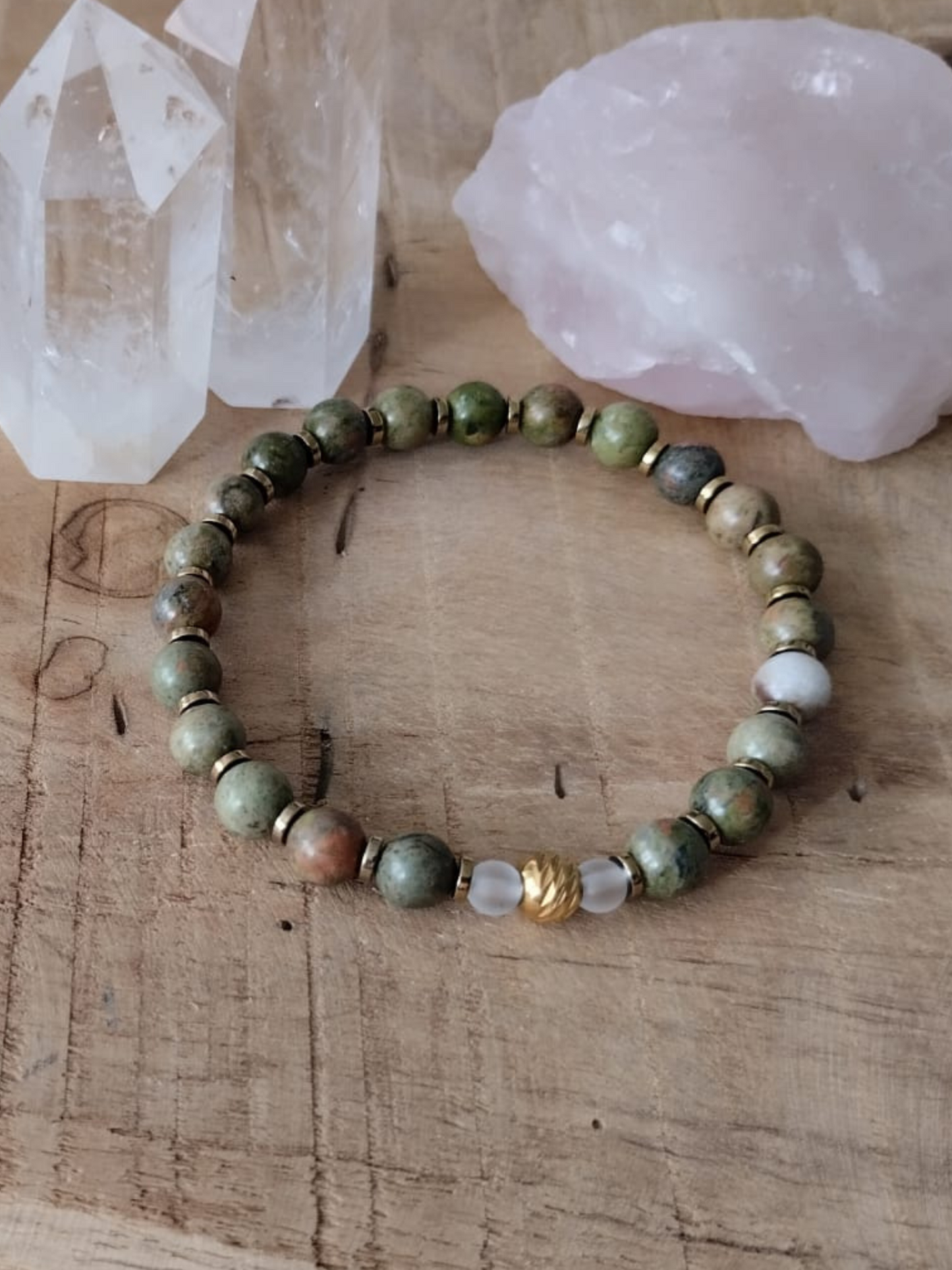Terra Anima – Unakite & Cristal de Roche
