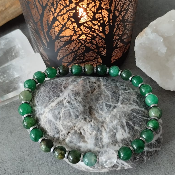 Verde Lume – Fuchsite & Cristal de Roche