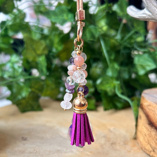 Sérénité Profonde – Améthyste, Pierre de Lune, Labradorite & Quartz Rose