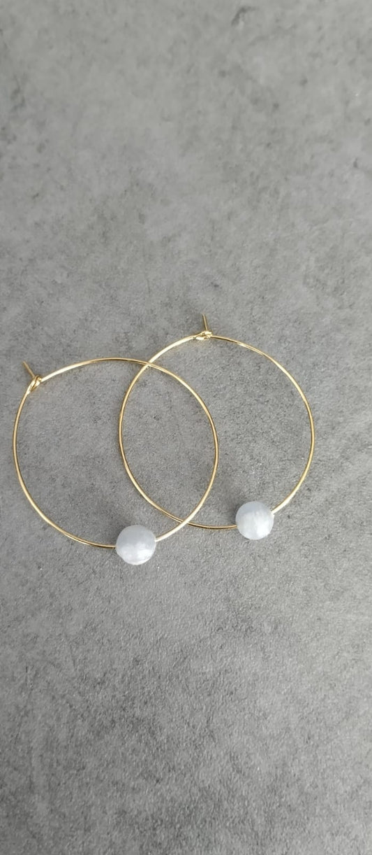 Boucles d'oreilles en Celestine