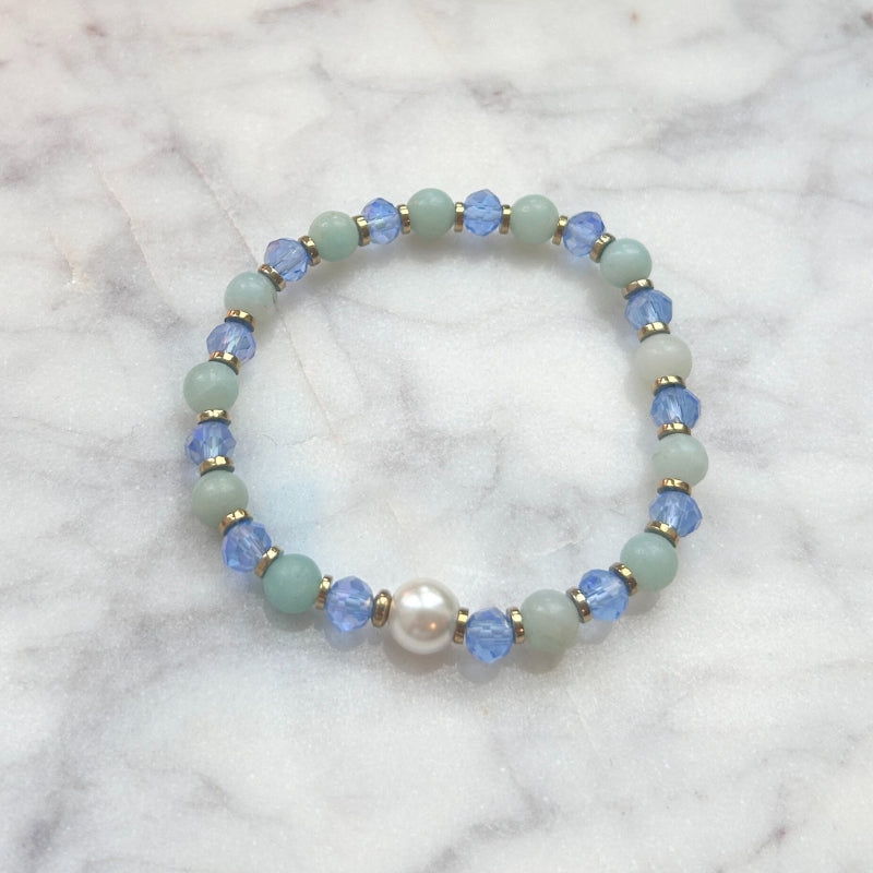 Calme Lumineux – Amazonite & Cristal d’Autriche