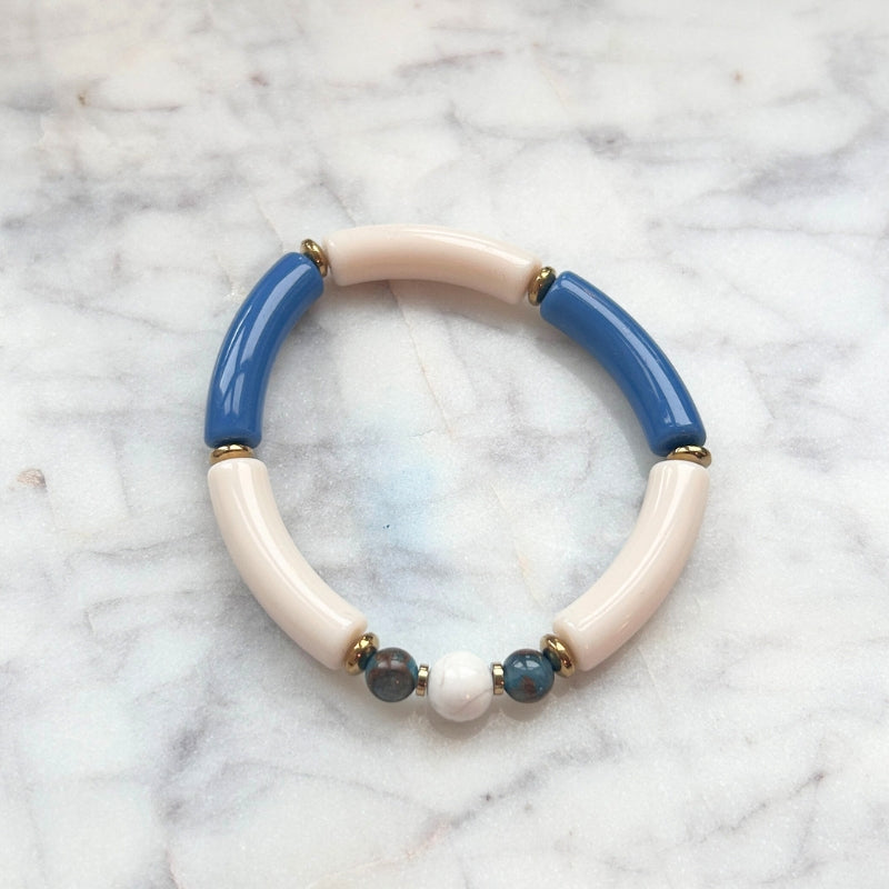 Douce Stabilité – Nacre & Jaspe Bleu Doré (acétate)