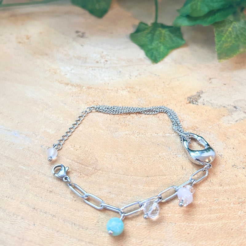Apaisement Trio – Amazonite, Quartz Rose & Cristal de Roche