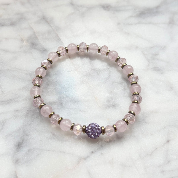 Douceur Brillante – Quartz Rose & Cristal d’Autriche