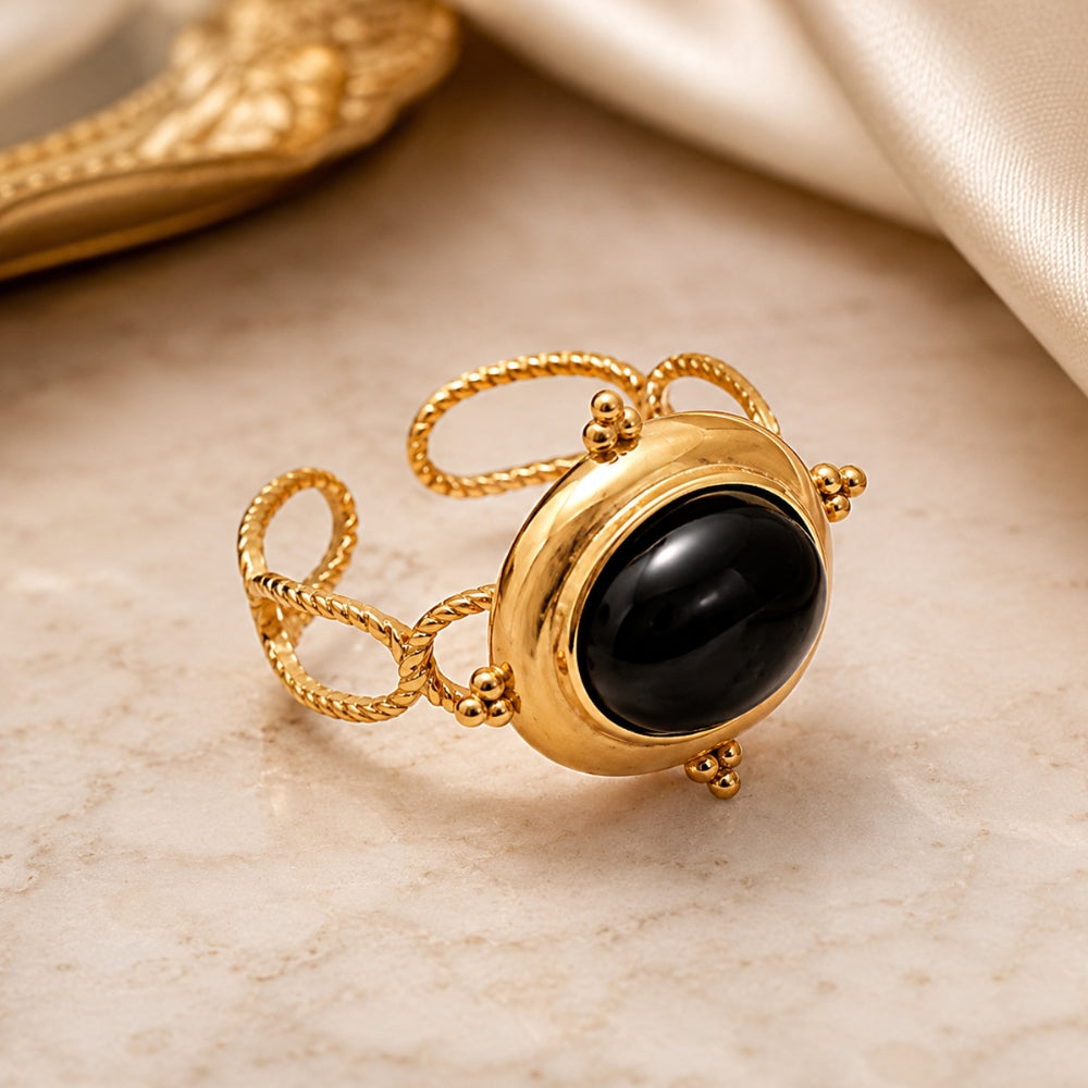 Bague Protection Intérieure – Onyx Noir