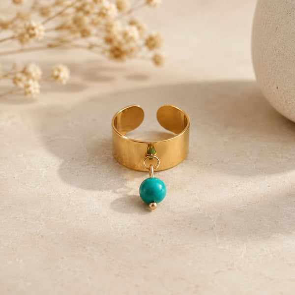 Bague Équilibre Céleste – Turquoise de Chine
