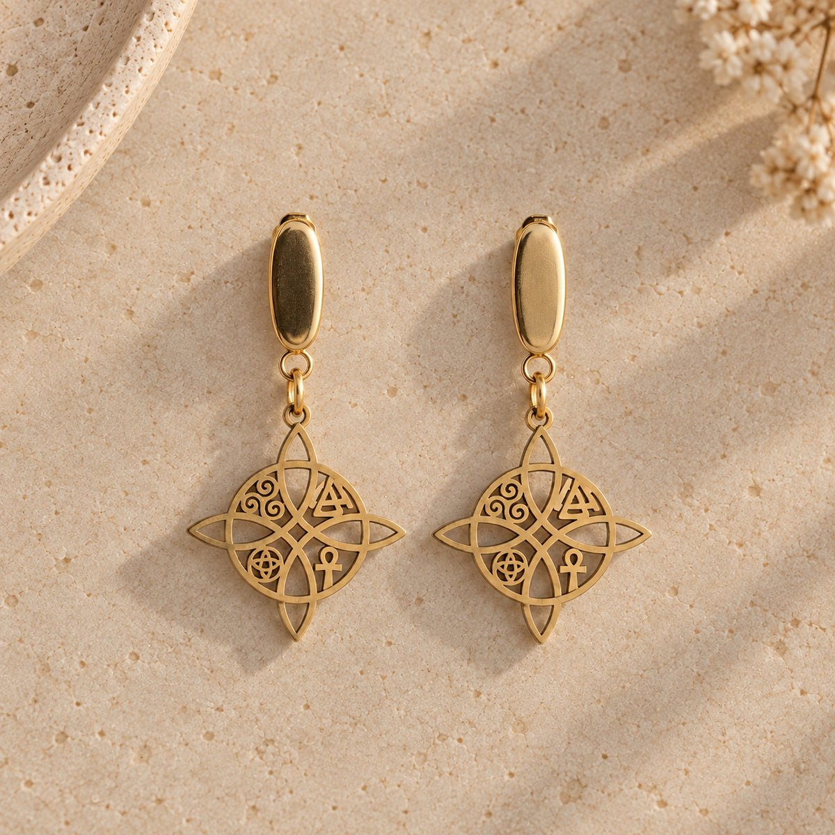 Boucles d’Oreilles Protection Mystique – Nœud de Sorcière