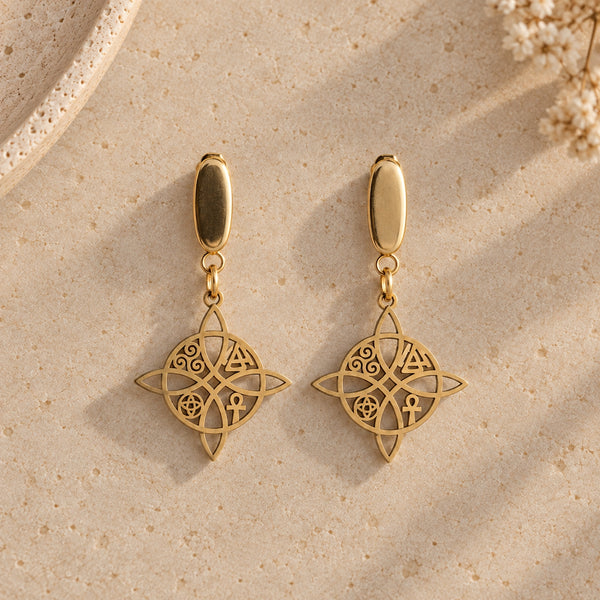 Boucles d’Oreilles Protection Mystique – Nœud de Sorcière