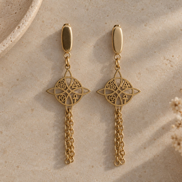 Boucles d’Oreilles Protection Mystique – Nœud de Sorcière