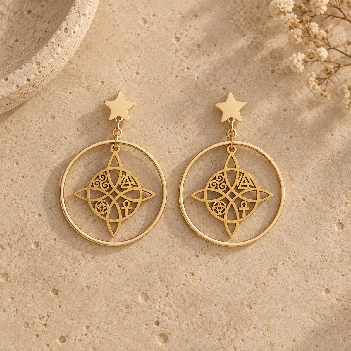 Boucles d’Oreilles Protection Mystique – Nœud de Sorcière