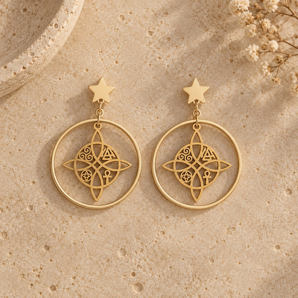 Boucles d’Oreilles Protection Mystique – Nœud de Sorcière