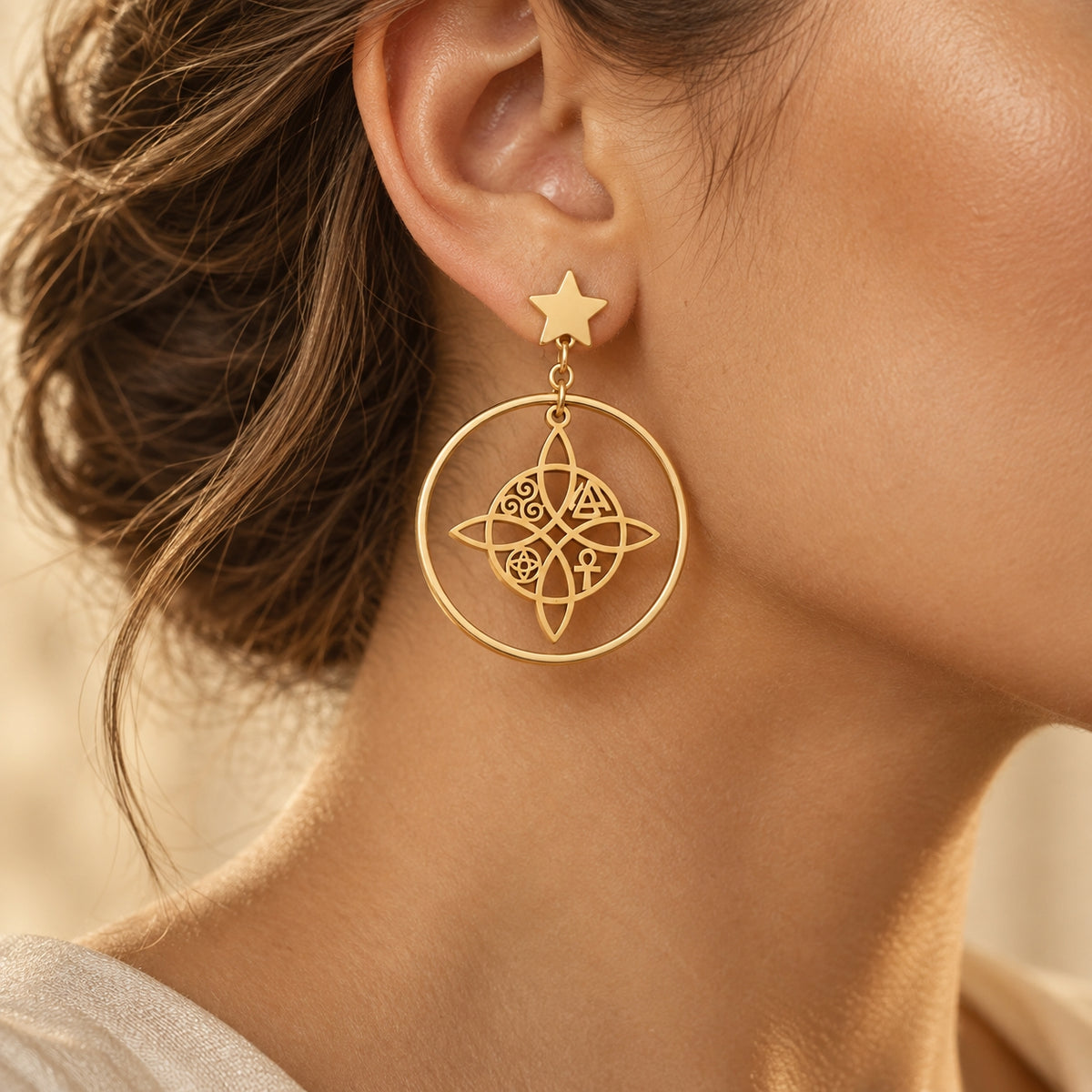 Boucles d’Oreilles Protection Mystique – Nœud de Sorcière
