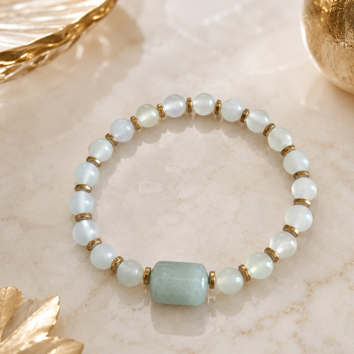 Bracelet Harmonie Naturelle – Aventurine Verte & Jade de Chine