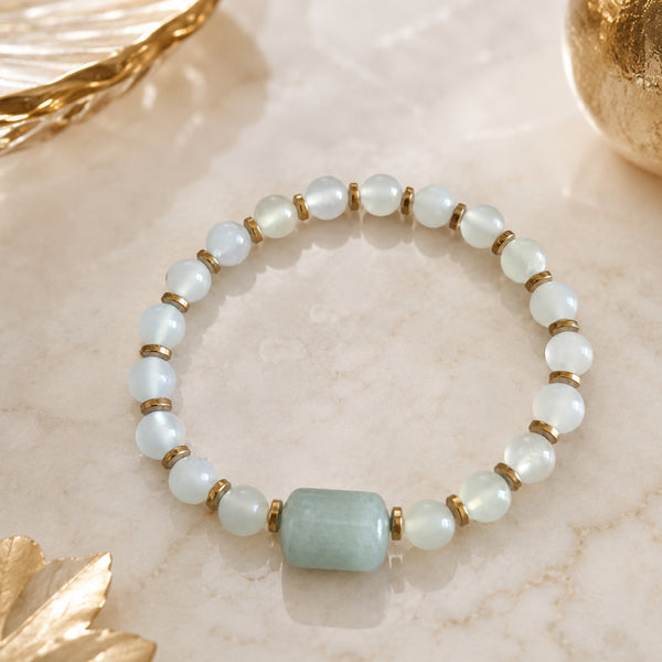 Bracelet Harmonie Naturelle – Aventurine Verte & Jade de Chine