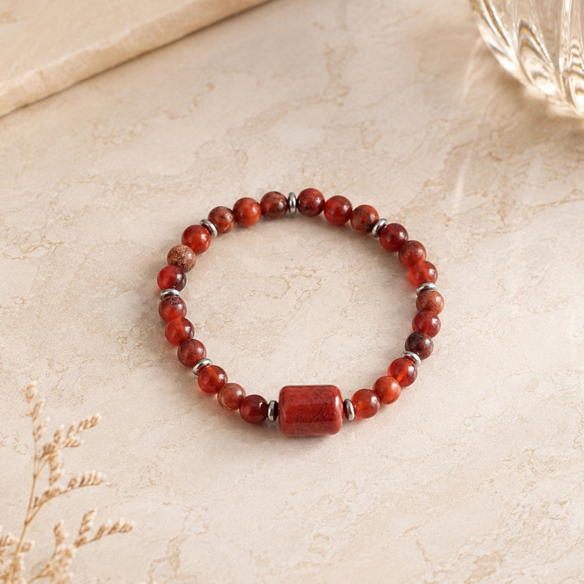 Bracelet Élan de Vie – Jaspe Rouge & Cornaline