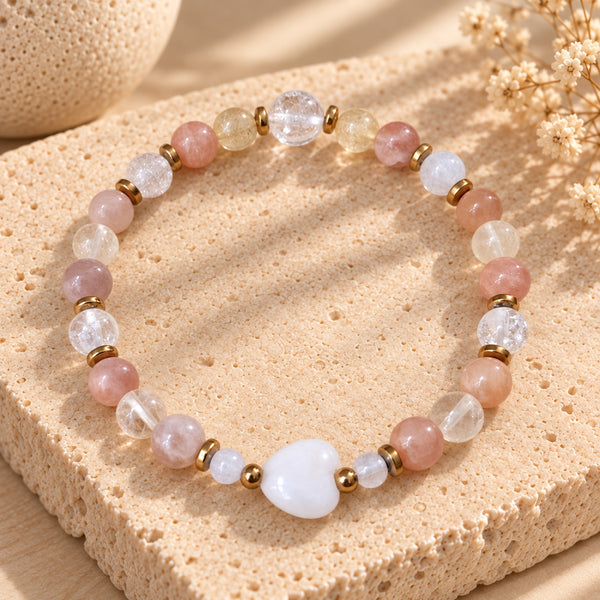 Bracelet Lumière Intuitive – Pierre de Lune, Citrine & Cristal de Roche