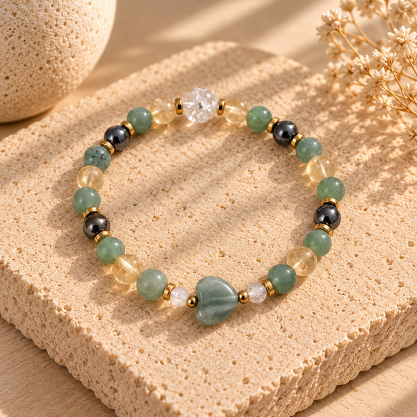 Bracelet Élan Positif – Aventurine, Citrine & Hématite