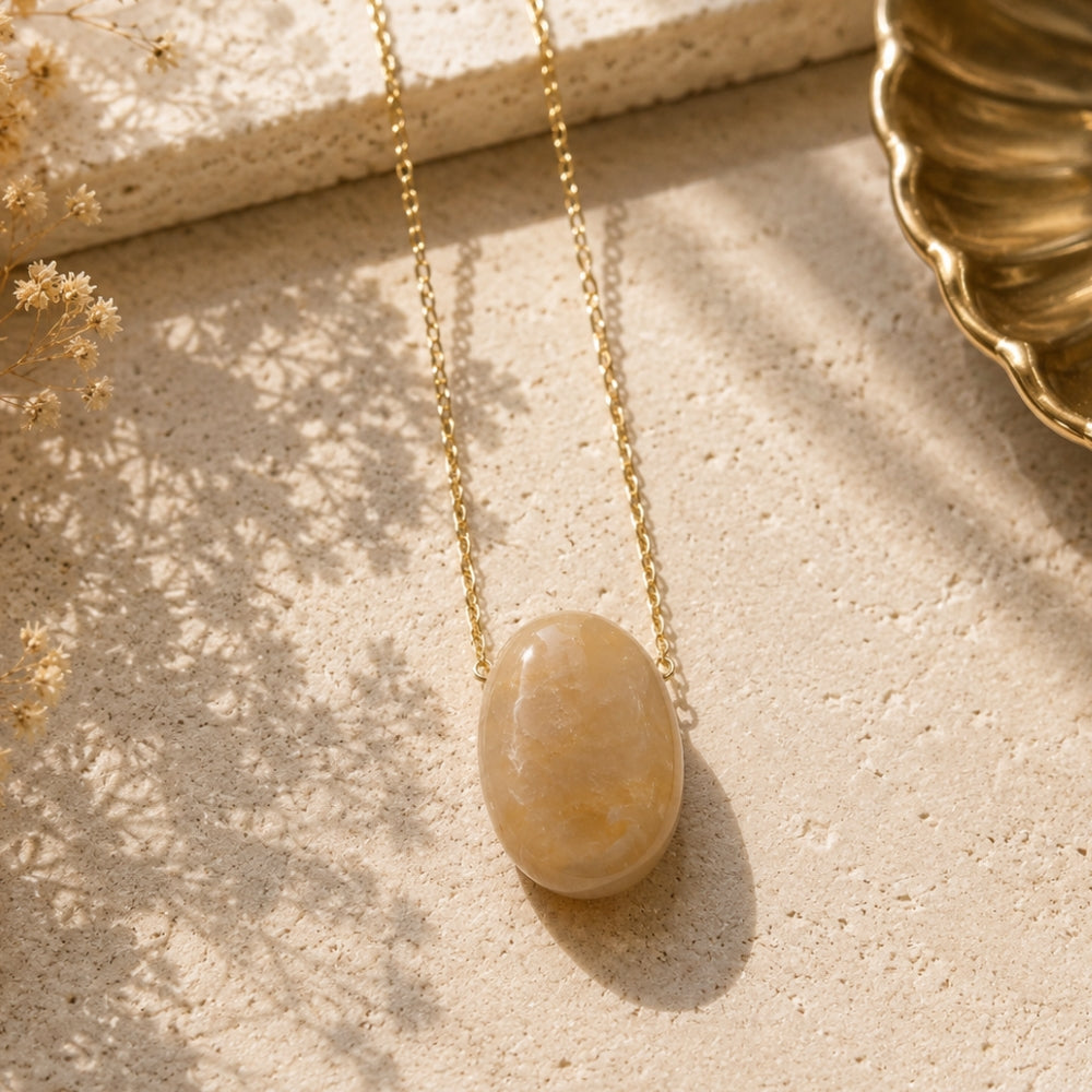 Collier Énergie Solaire – Agate Jaune
