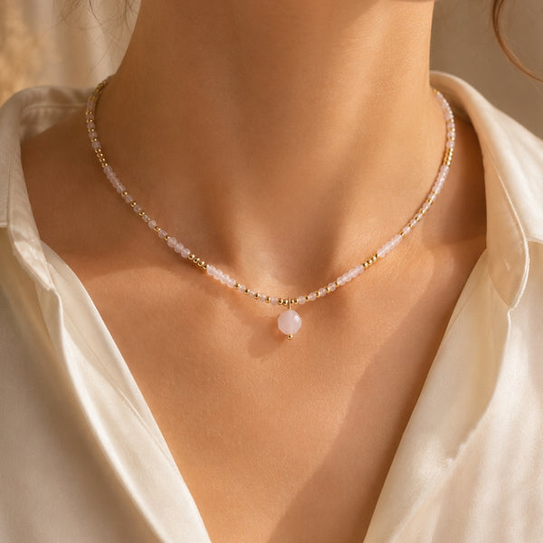 Collier Douceur – Quartz Rose