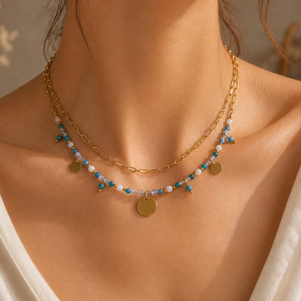 Collier Horizon – Apatite Bleue & Aigue-Marine