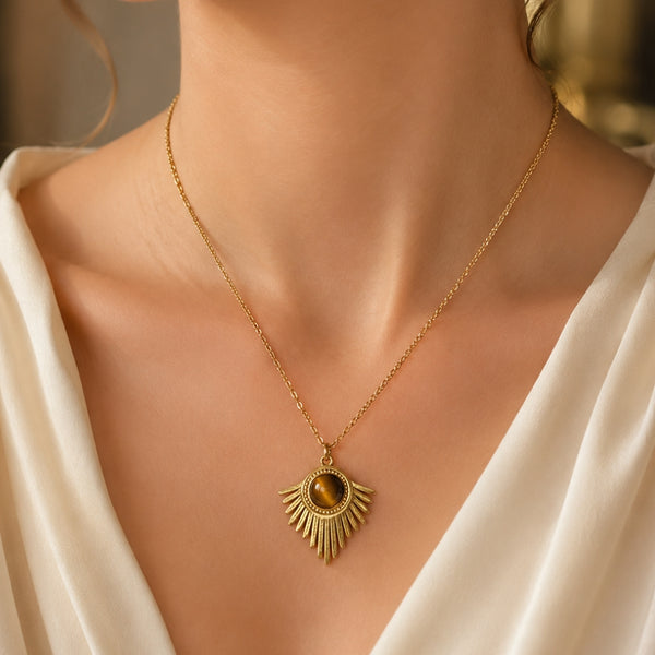 Collier Force Solaire – Œil de Tigre