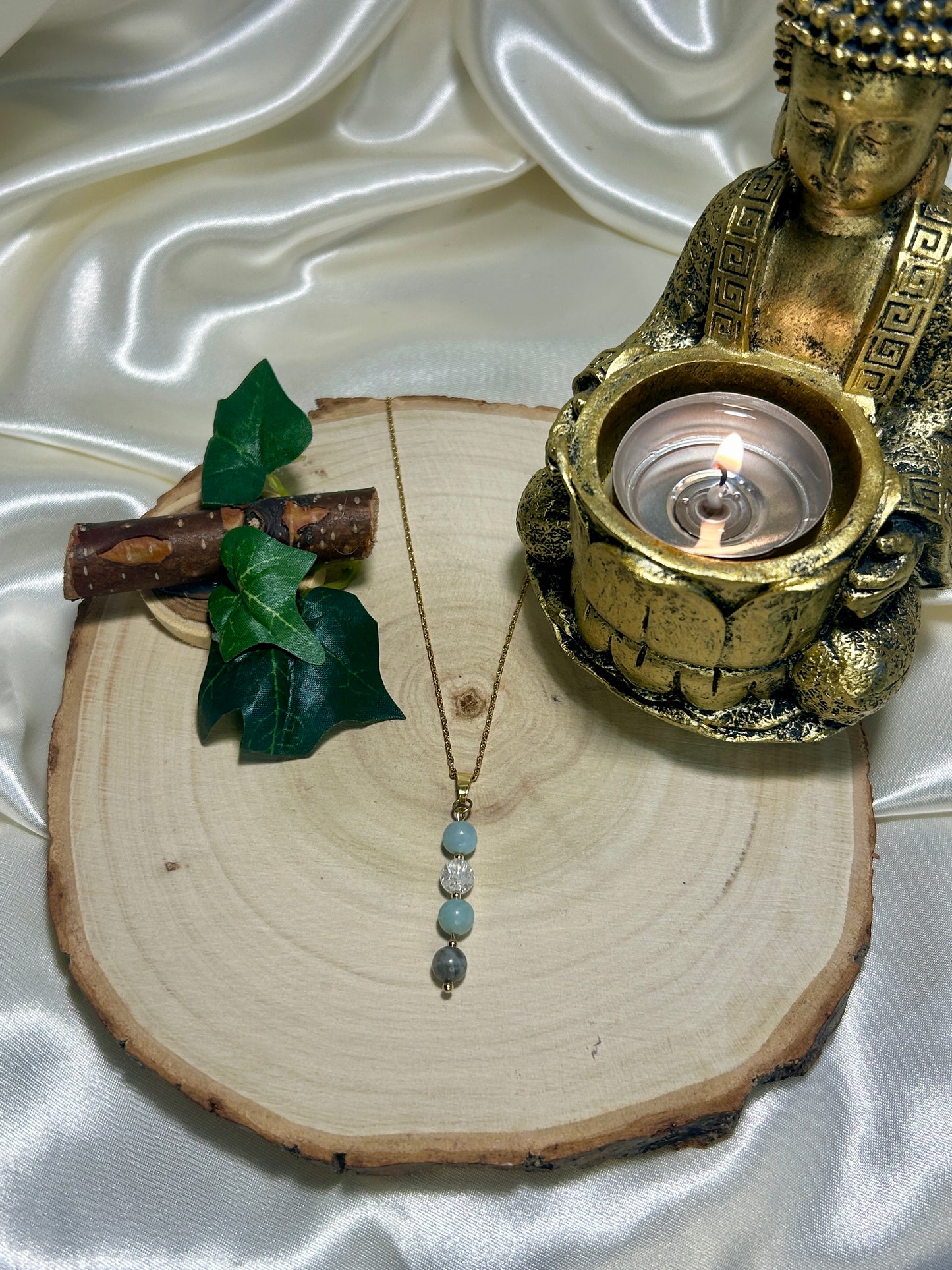 Horizon Lumineux - Amazonite, Cristal de Roche & Labradorite