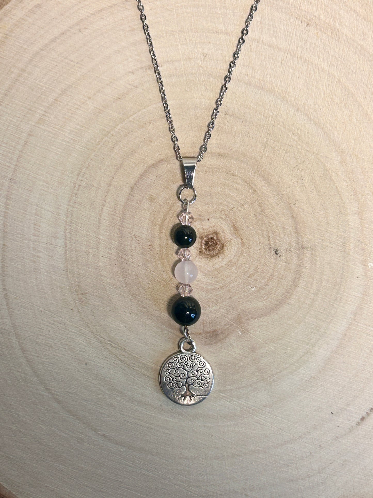 Douce Force - Obsidienne & Quartz Rose