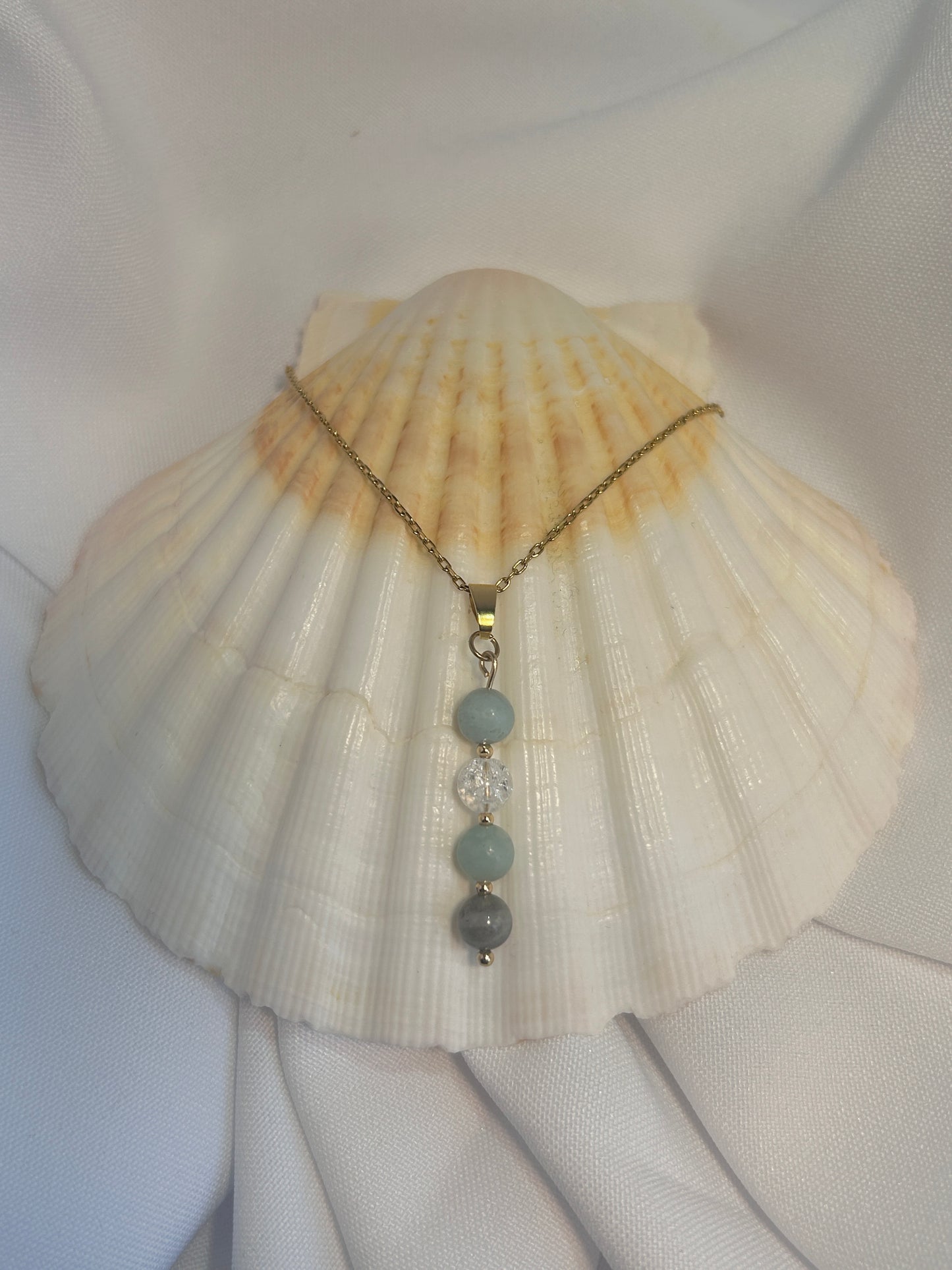 Horizon Lumineux - Amazonite, Cristal de Roche & Labradorite