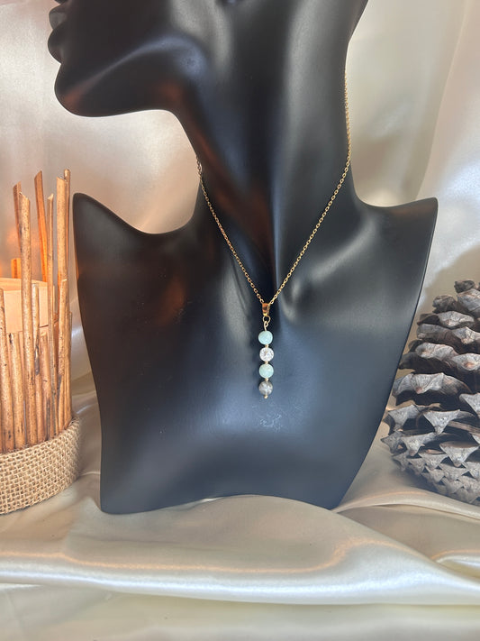 Horizon Lumineux - Amazonite, Cristal de Roche & Labradorite