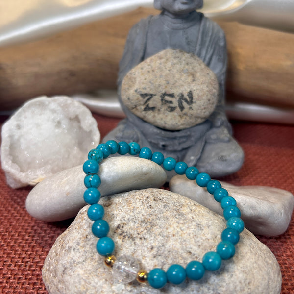 Azur Cristallin - Turquoise de Chine & Cristal de Roche