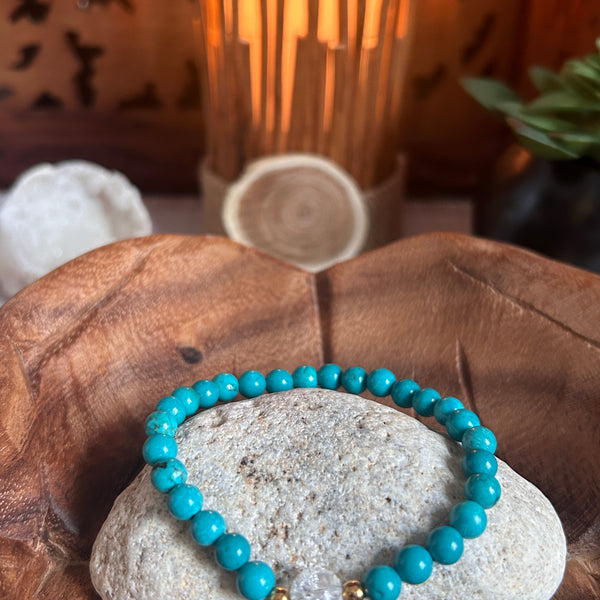 Azur Cristallin - Turquoise de Chine & Cristal de Roche