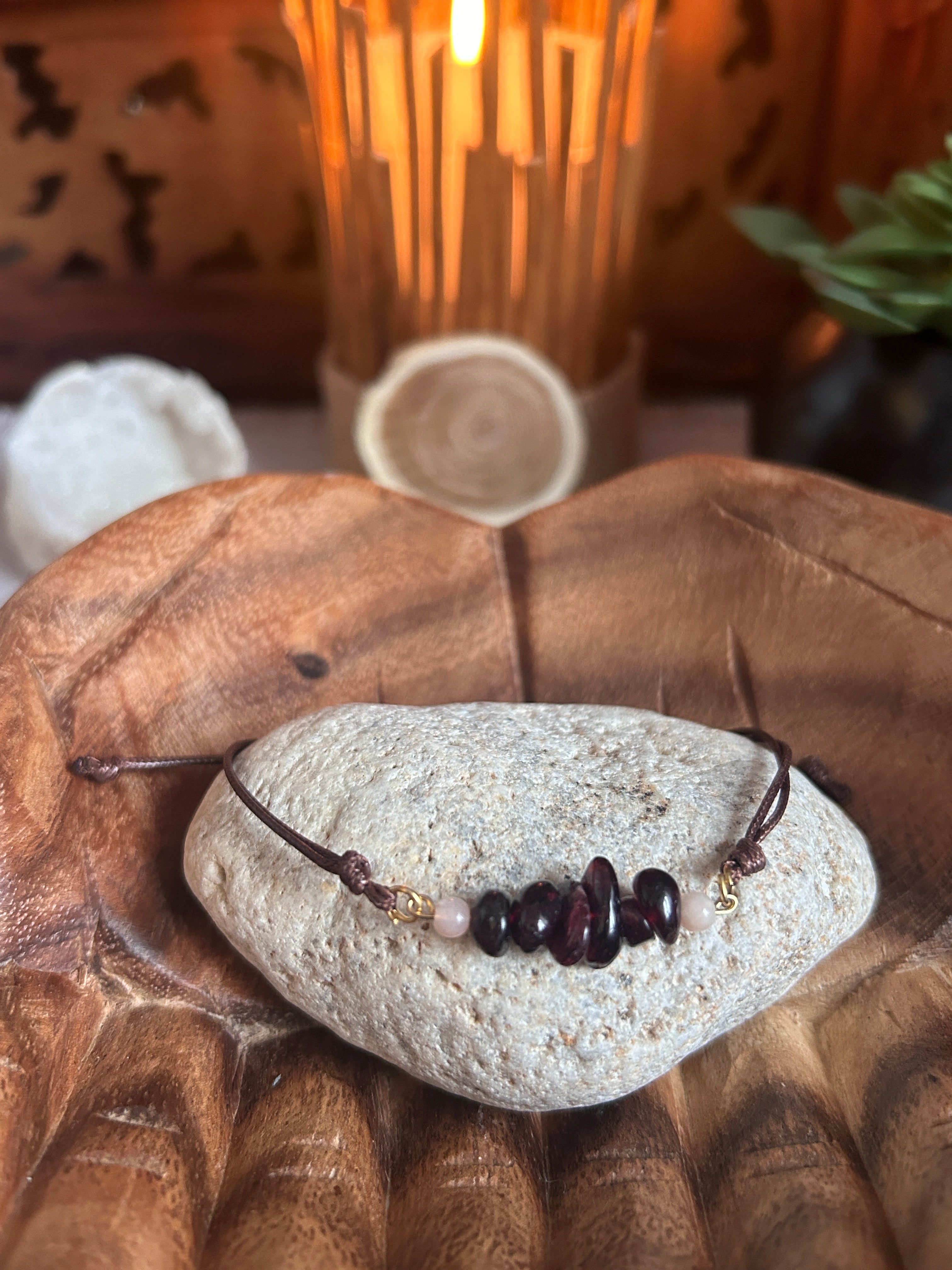 Rose de Feu - Grenat & Opale Rose de Chine