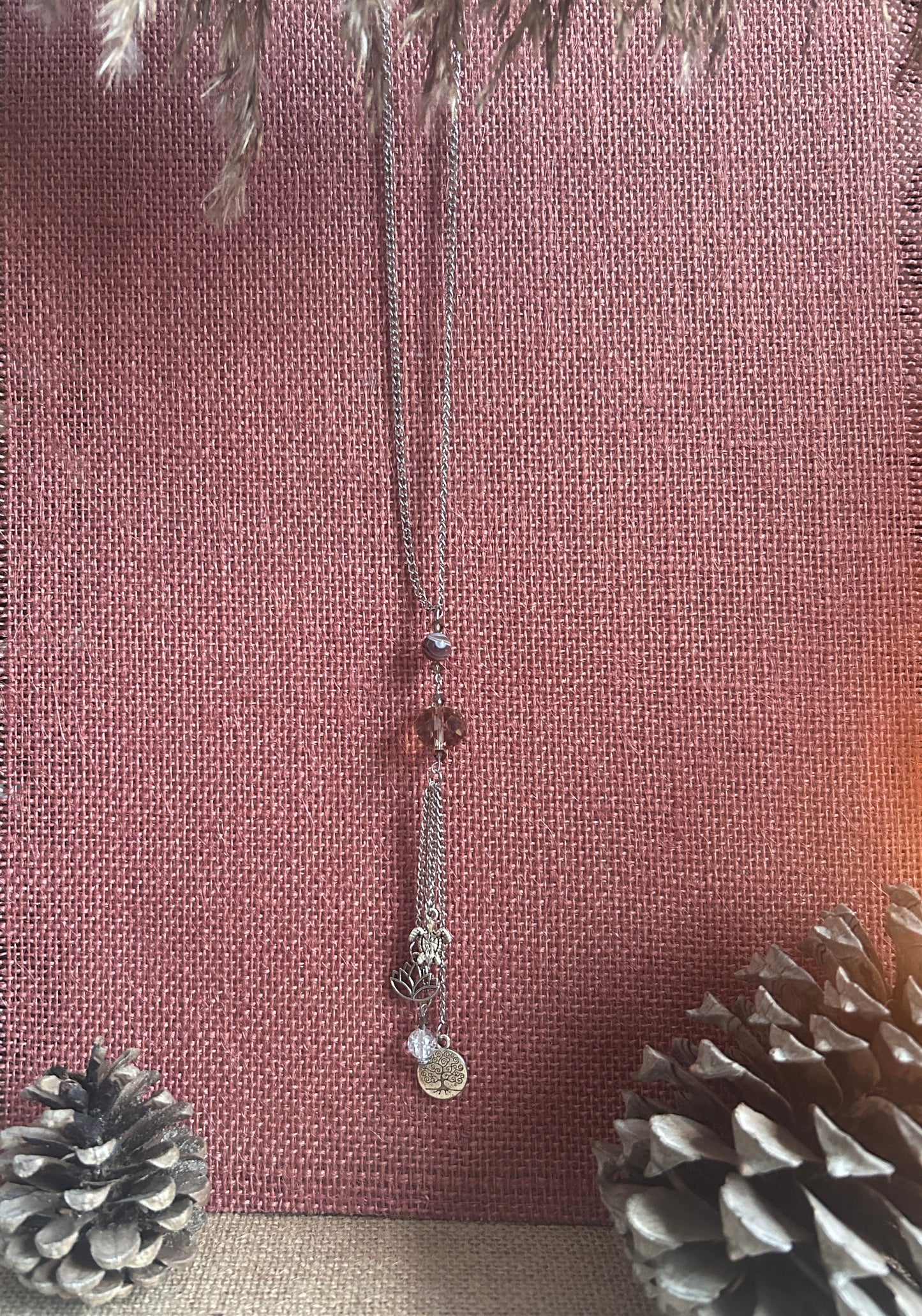Reflets de Brume - Agate de Botswana & Cristal de Roche