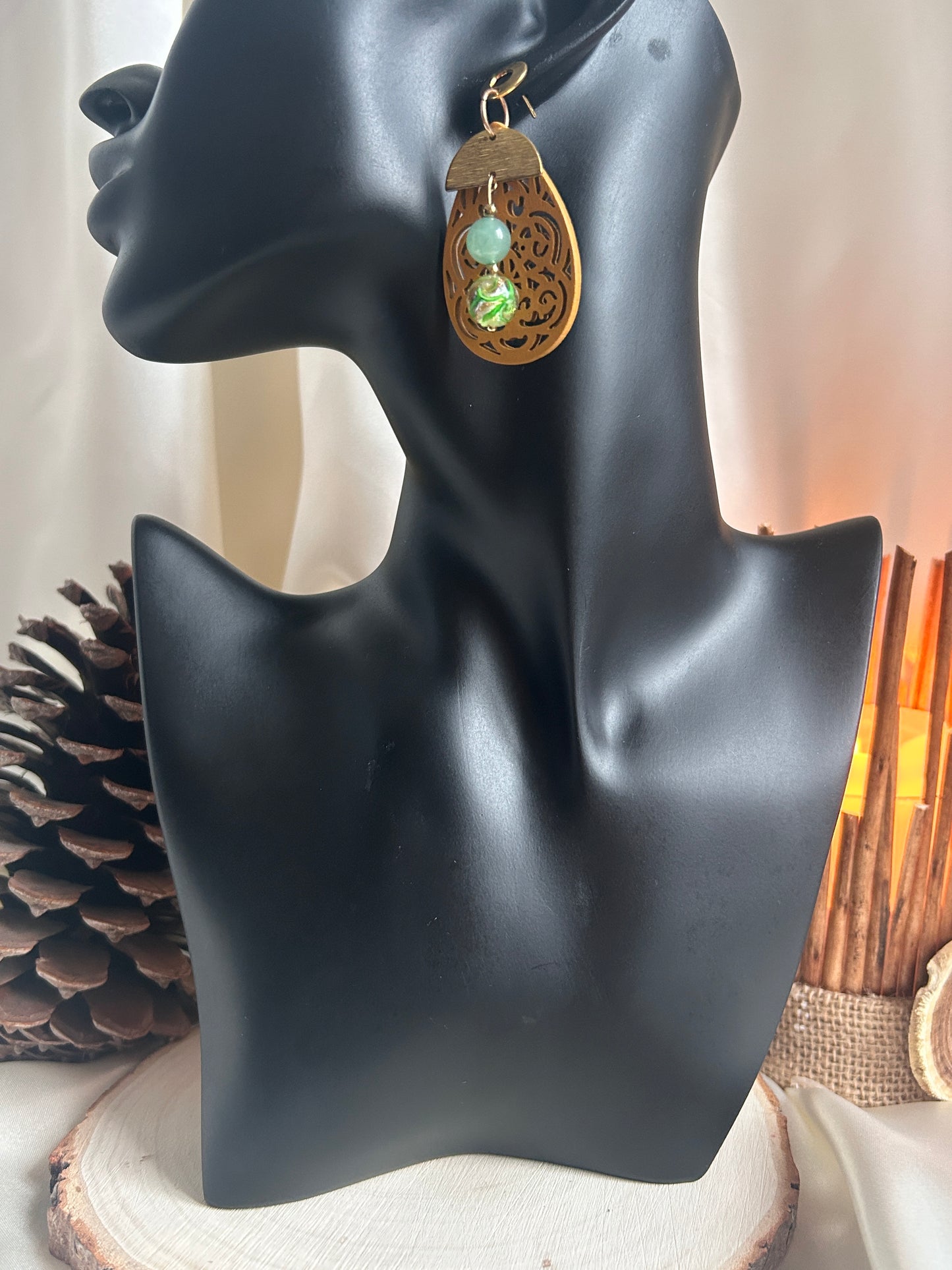 Verte Eclat - Aventurine & Perles Lampwork