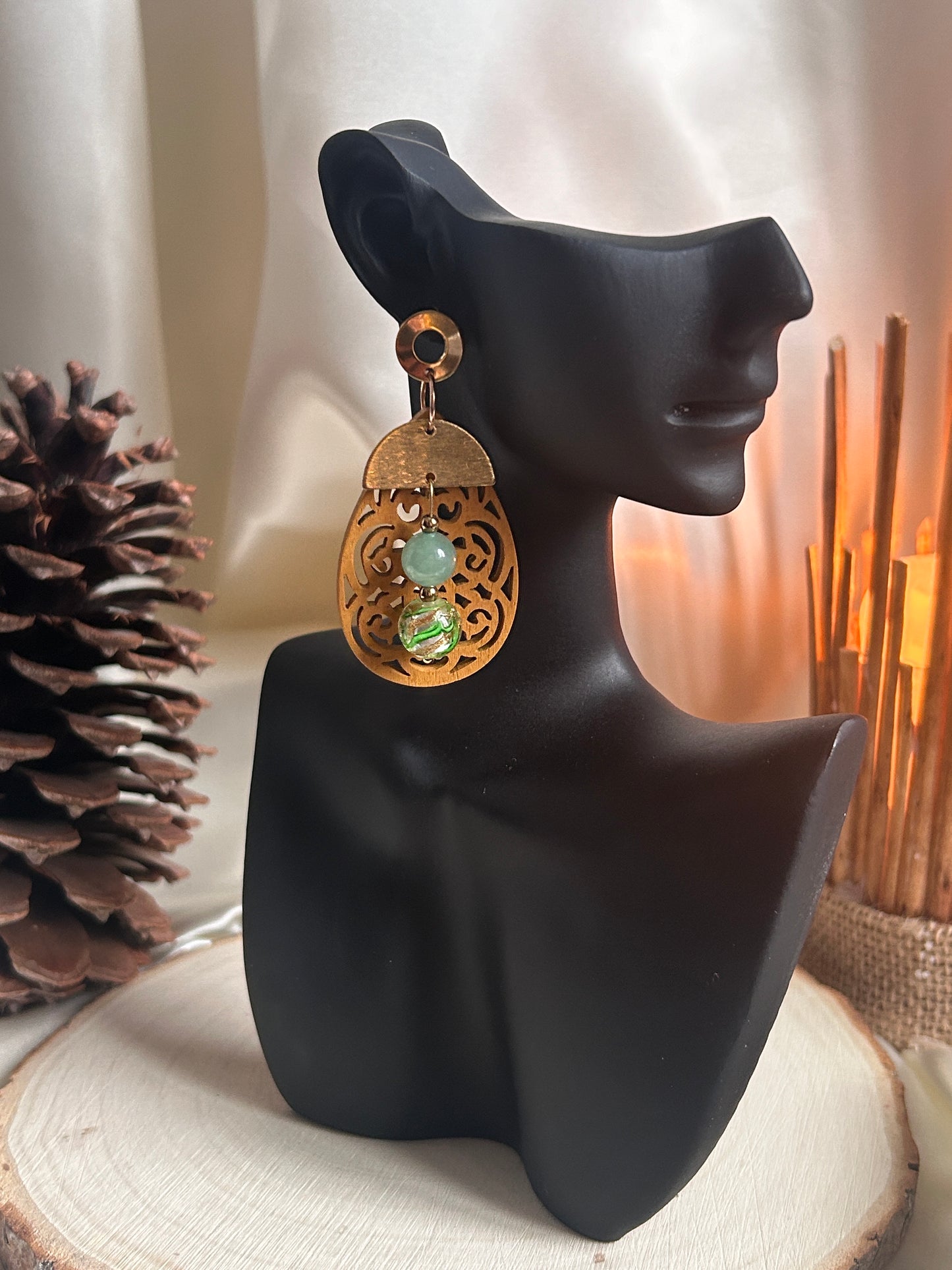 Verte Eclat - Aventurine & Perles Lampwork