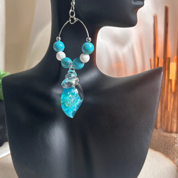Eclats d'Océan - Howlite bleue teintée