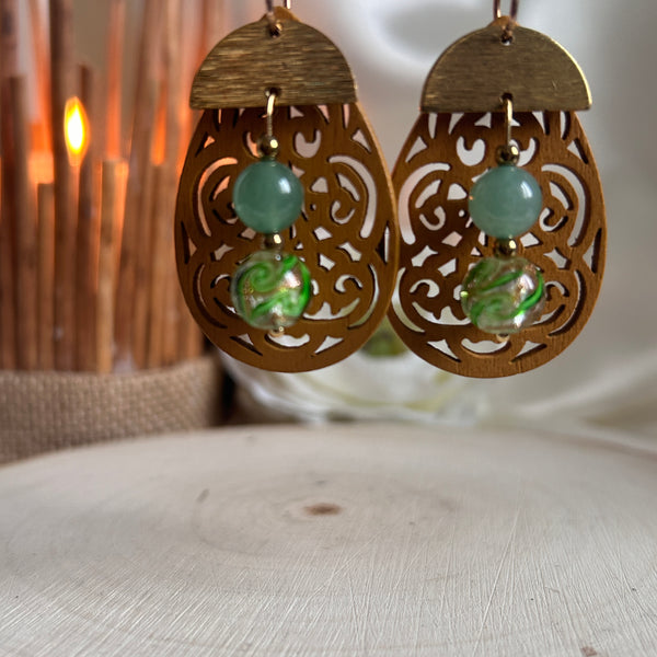 Verte Eclat - Aventurine & Perles Lampwork