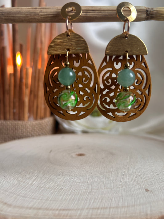Verte Eclat - Aventurine & Perles Lampwork