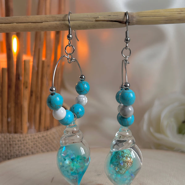 Eclats d'Océan - Howlite bleue teintée